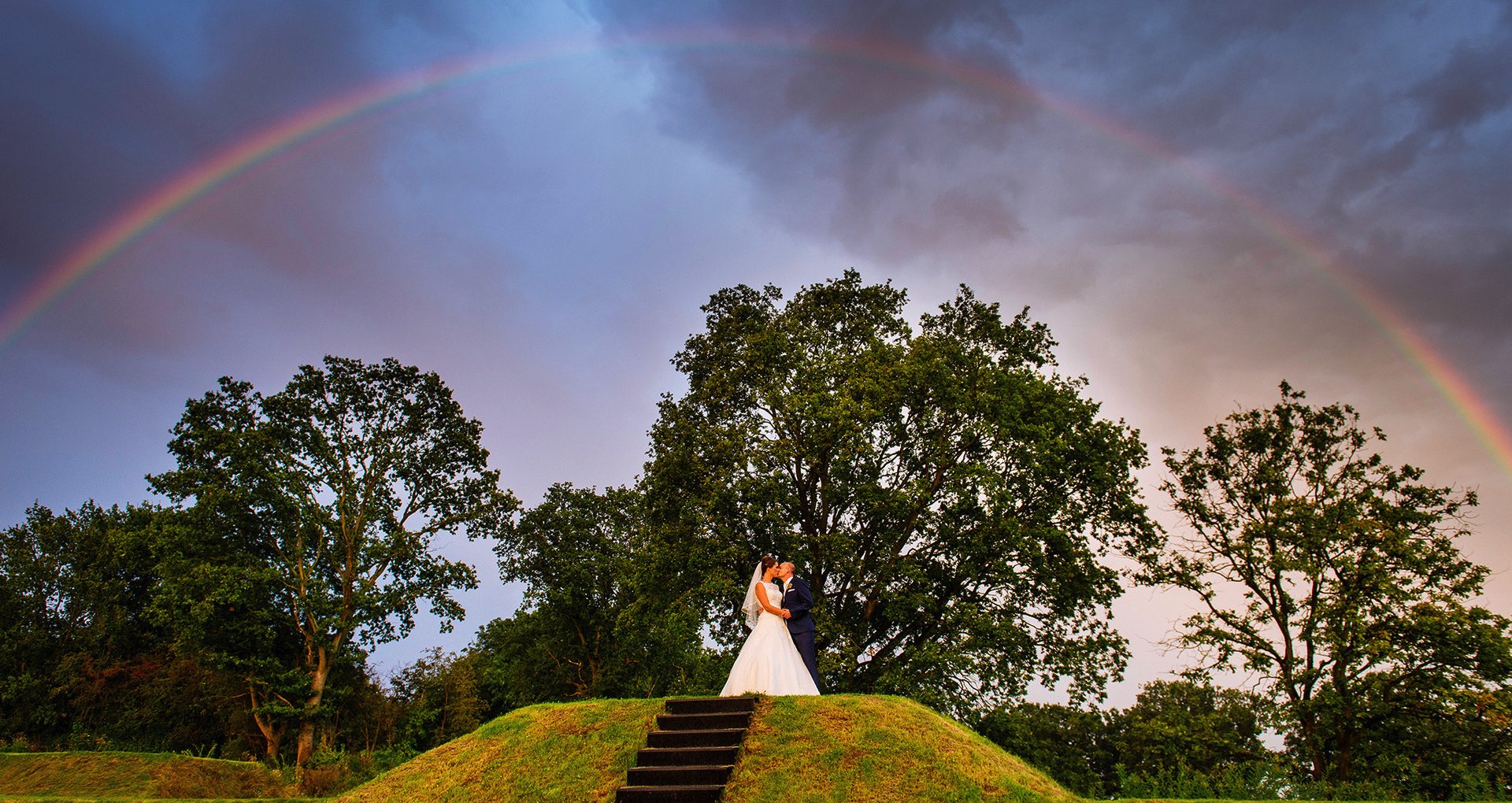 Trouwfotograaf Bunnik Fort Vechten Regenboog